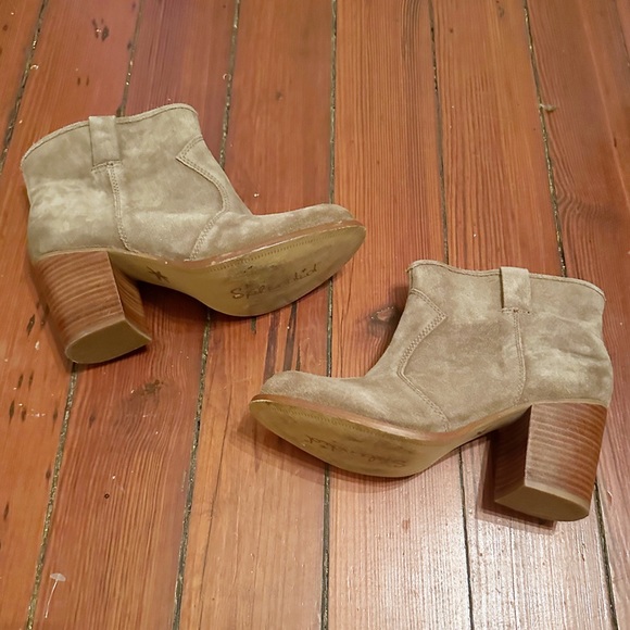 Splendid Eloise Suede Booties, Taupe - Picture 7 of 7